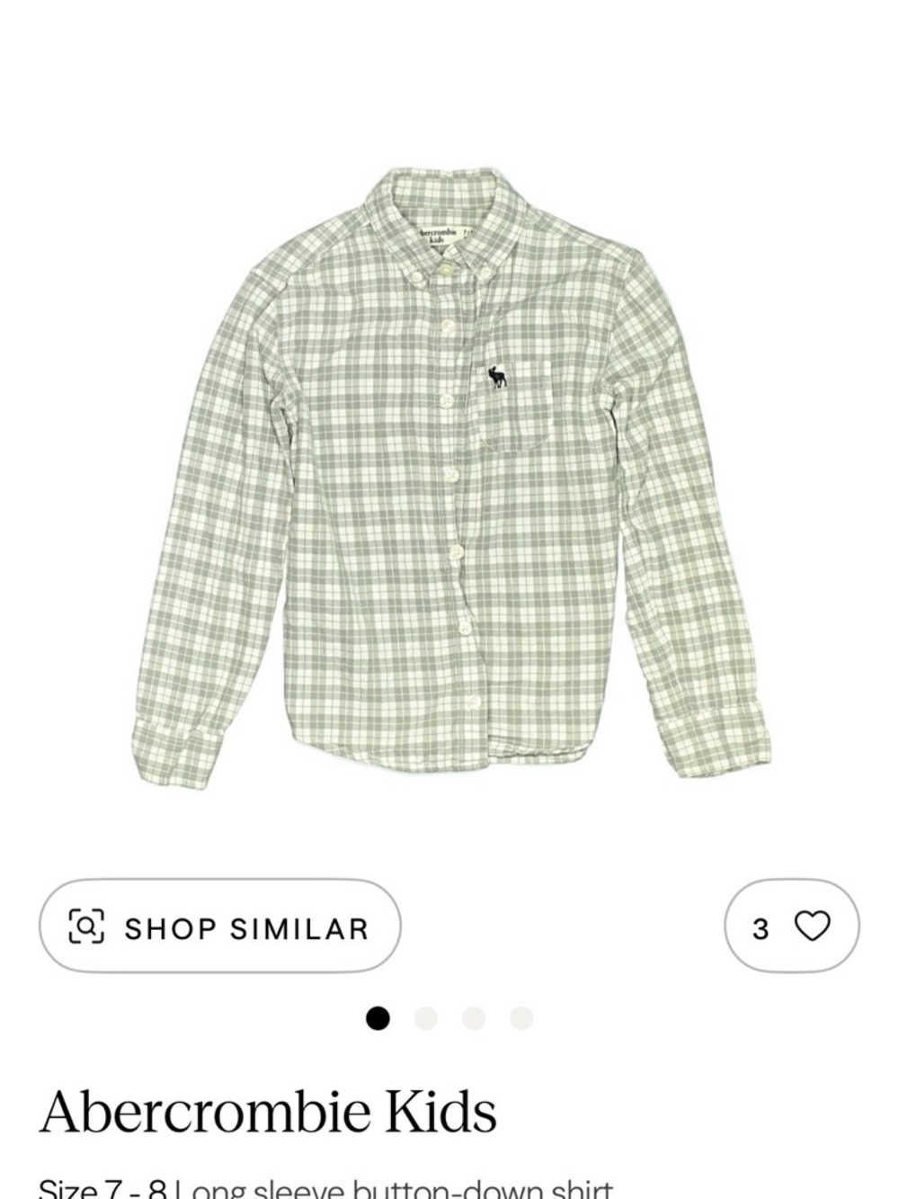 abercrombie kids light green plaid button-down shirt